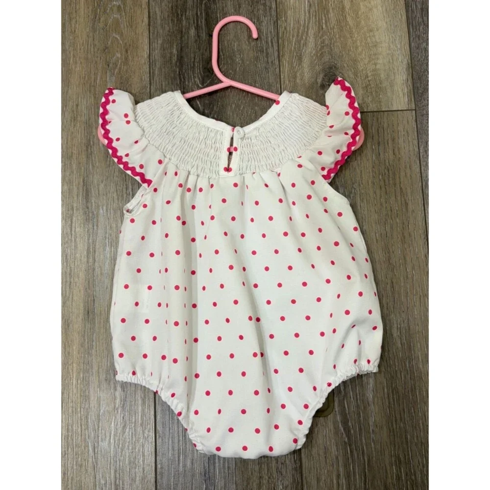 Birthday Party Smocked Bubble Romper Size 3/6 Months